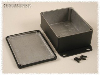 Aluminium Gehuse, wasserdicht, Boden mit Montagewinkeln 82x110x40 mm,...