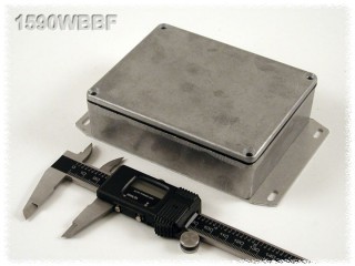 Watertight Diecast Enclosure, Flanged Base 93x119x30 mm, Natural Aluminum