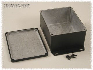 Aluminium Gehuse, wasserdicht, Boden mit Montagewinkeln 94x120x53 mm,...