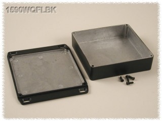Aluminium Gehuse, wasserdicht, Deckel mit Montagewinkeln 119x119x28 mm,...