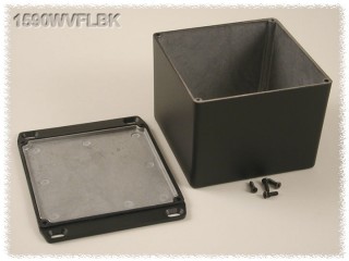 Aluminium Gehuse, wasserdicht, Deckel mit Montagewinkeln 119x119x90 mm,...