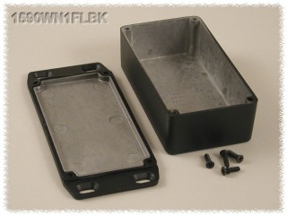 Aluminium Gehuse, wasserdicht, Deckel mit Montagewinkeln 66x121x35 mm,...