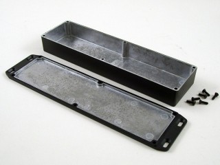 Watertight Diecast Enclosure, Flanged Lid 71x254x36 mm, Black