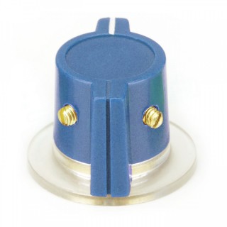 blau Marconi style Drehknopf, skirted 2 x Set screw, 1/4 Shaft hole