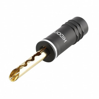 HICON Banana connector with toothed clamp, 1-pol , metal-, crimp-male...