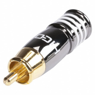 HICON RCA, 2-pole , metal-, Soldering-male connector, gold plated contacts