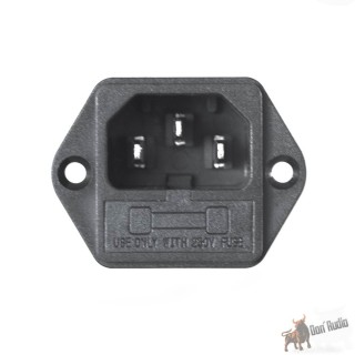 IEC iec power jack - chassis mount with 10a fuse holder, DF-Screw