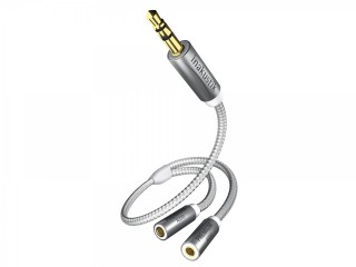 Inakustik Klinkenadapter | 3,5 3,5 Klinke  <> 2 x 3,5 Klinke (w)...