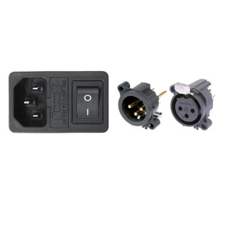 N-Mod Accessories Bundle 2 x Neutrik XLR - IEC, Switch, Fuseholder