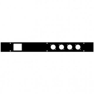 N-Mod Rear Panel 1RU IEC with fuseholder 4 XLR (2 x In / 2 x Out)