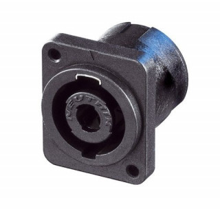 Neutrik NL4MP-M3 Speakon 4 pole chassis connector, black D-size flange, M3...