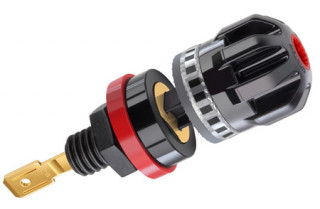 WBT Polklemme Bananenstecker WBT-0703 Goldbeschichtet, schwarz