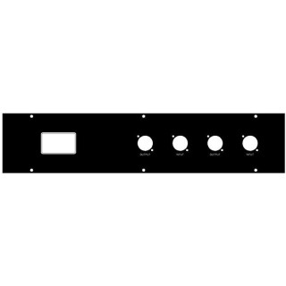 N-Mod Rear Panel 2RU IEC with fuseholder, switch (standard) 4 XLR (2 x Input / 2 xOutput)