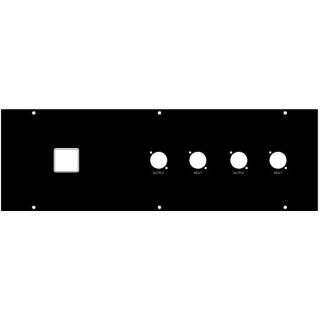 N-Mod Rückplatte 3RU IEC mit fuseholder 4 XLR (2 x Input / 2 xOutput)