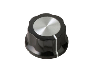 Daka-Ware Bakelit Drehknopf mit Aluminium-Kappe, 33mm