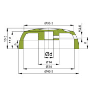 Metal Drehknopf Space Schwarz