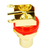 RCA Cinch High-End PCB Einbaubuchse Gold, rot