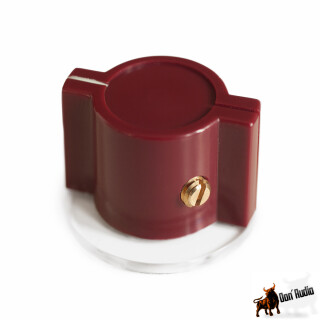 rot Marconi style Drehknopf, skirted 2 x Set screw, 6mm Shaft (Elma Schalter)