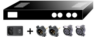 N-Mod 1U Steel-Case Stereo incl. Neutrik XLR Jacks and IEC