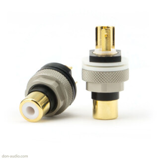 RCA Cinch High-End Panel connector Set, Goldplated, black & white