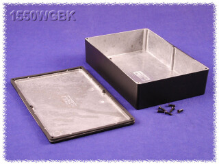 Aluminium Gehäuse, wasserdicht 146x222x51 mm, schwarz