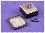 Aluminium Gehäuse, wasserdicht 55x60x26 mm, schwarz