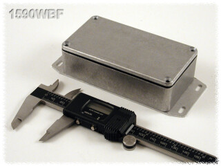 Aluminium Gehäuse, wasserdicht, Boden mit Montagewinkeln 60x112x27 mm, natur