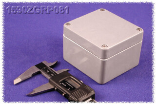 wasserdichtes GRP Gehäuse 75x81x55 mm, grau-silbern