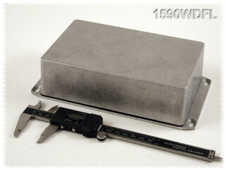 Aluminium Gehäuse, wasserdicht, Deckel mit Montagewinkeln 119x187x52 mm, natur