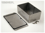 Aluminium Gehäuse, wasserdicht, Deckel mit Montagewinkeln 119x187x78 mm, natur