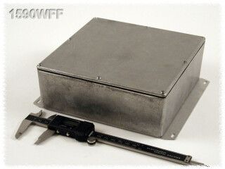 Watertight Diecast Enclosure, Flanged Base 187x187x63 mm, Natural Aluminum