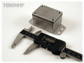 Aluminium Gehäuse, wasserdicht, Boden mit Montagewinkeln 38x53x27 mm, natur