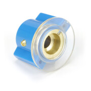 Blue Marconi style Knob, skirted 2 x Set screw, 1/4 Shaft hole