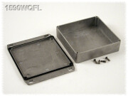 Aluminium Gehäuse, wasserdicht, Deckel mit Montagewinkeln 119x119x28 mm, natur