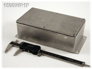 Aluminium Gehäuse, wasserdicht, Boden mit Montagewinkeln 111x14x57 mm, natur