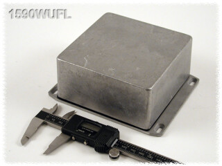 Aluminium Gehäuse, wasserdicht, Deckel mit Montagewinkeln 119x119x55 mm, natur