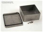 Aluminium Gehäuse, wasserdicht, Deckel mit Montagewinkeln 119x119x55 mm, natur