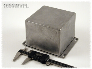 Aluminium Gehäuse, wasserdicht, Deckel mit Montagewinkeln 119x119x90 mm, natur