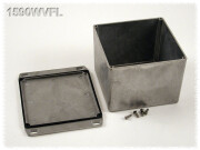 Aluminium Gehäuse, wasserdicht, Deckel mit Montagewinkeln 119x119x90 mm, natur