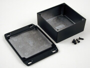 Watertight Diecast Enclosure, Flanged Lid 92x92x38 mm, Black