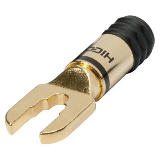 HICON cable spade connector HI-CT05 goldplated contact, black