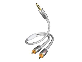Inakustik Premium MP3 Audiokabel 3,5 Klinke > 2  x Cinch Weiß/Silber