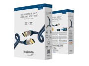 Inakustik High Speed HDMI Kabel mit Ethernet | HDMI 2.0b* High Speed HDMI Ethernet <> High Speed HDMI Ethernet Blau/Silber