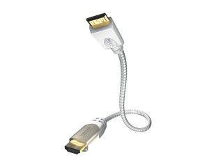 Inakustik Standard HDMI Cable with Ethernet | Mini Standard HDMI | Mini <> Standard HDMI White