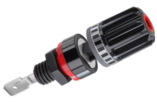 WBT Pole Terminal WBT-0708  Ag (Silverplated) Red Black Body