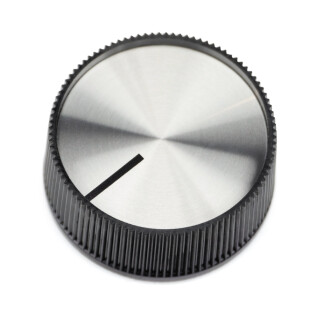 Bakelite Drehknopf RIFFI mit Metal Cap and Indicator Linie Big, 33mm diameter