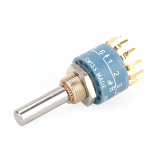 Elma Rotary switch Type 01 PCB Pins 1 Wafer 2 x 6 Non-Shorting, 6mm Shaft Version