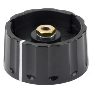 Big Classic Collet Knob 45mm black with white line