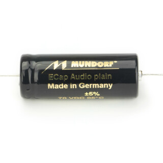 Mundorf ECap AC PLAIN · Audio Elektrolyt Kondensatoren · Elko (bipolar & glatt) 2,7 uF ±5%, 70VDC