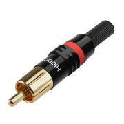 HICON Cinch RCA, 2-pol , Stecker, vergoldete Kontakte, rot